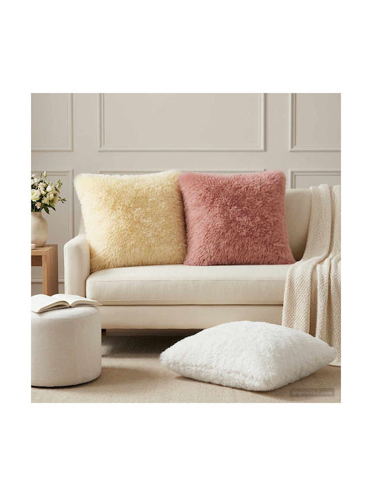 vidaXL Sofa-Kissen Heerlen Fleece Weiß 70x70cm