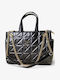 Women's Handbag Shoulder Crossbody Black Shiny