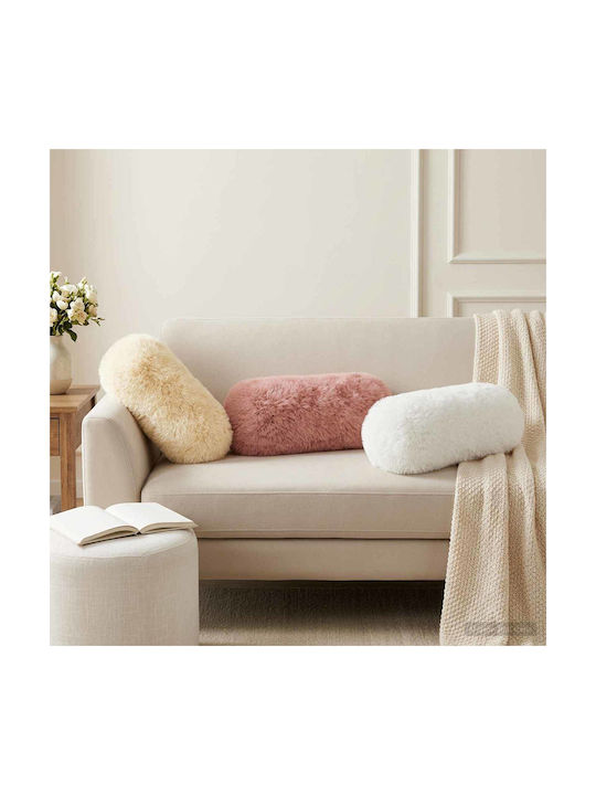 vidaXL Sofa-Kissen Heerlen Fleece Weiß 15x40cm