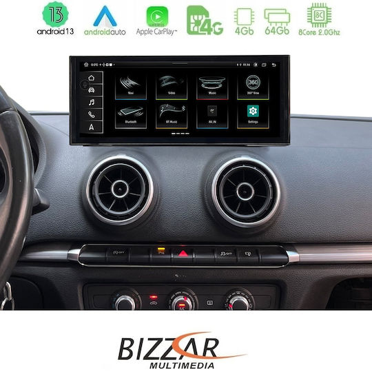 Bizzar Car Audio System for Audi A3 2013-2019 Bluetooth USB AUX WiFi GPS Apple CarPlay Android Auto with 10.25" Touch Screen