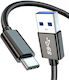 Cablu Braided USB-C tată - USB-A Negru 1m