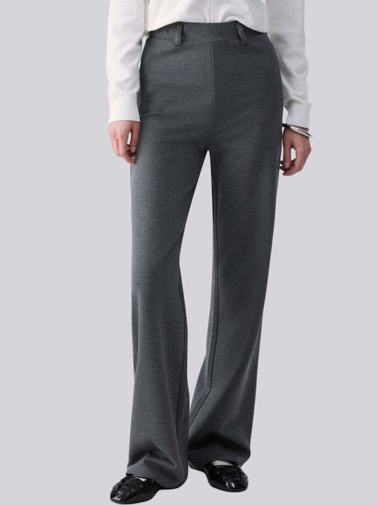Women's Fabric Grey Trousers