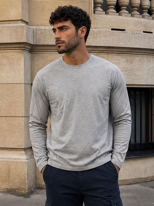 Panda Clothing Мъжка блуза с дълъг ръкав Сив