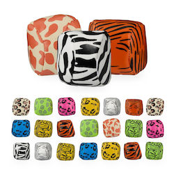 Relaxdays Set 24 Mingi De Baschet Pentru Copii Cu Imprimeu Animal Galbene Verzi Portocalii 5x5x5 Cm