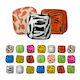 Relaxdays Set 24 Mingi De Baschet Pentru Copii Cu Imprimeu Animal Galbene Verzi Portocalii 5x5x5 Cm