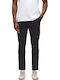 Men's Chino Trousers Elastic Regular Fit Black- Blue