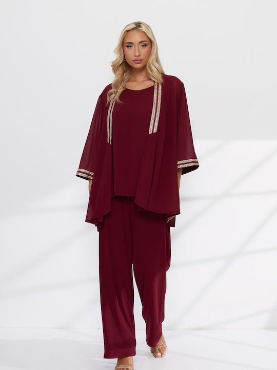 Damen Rotes Set mit Hose