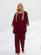 Damen Rotes Set mit Hose