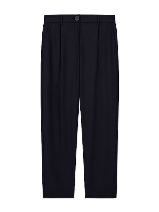 Damen Stoffhose in Reguläre Passform Schwarz
