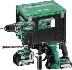 Hikoki KC18DRBLWDZ Комплект Двигател за Бормашина и Чук Безчеткови 18V с 2 Батерии 5Ah и Калъф Hikoki KC18DRBLWDZ Комплект Двигател за Бормашина и Чук Безчеткови 18V с 2 Батерии 5Ah и Калъф