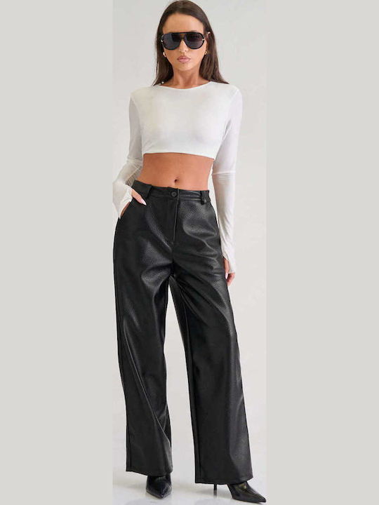 Decoro Women's Leather Trousers in Straight Leg...