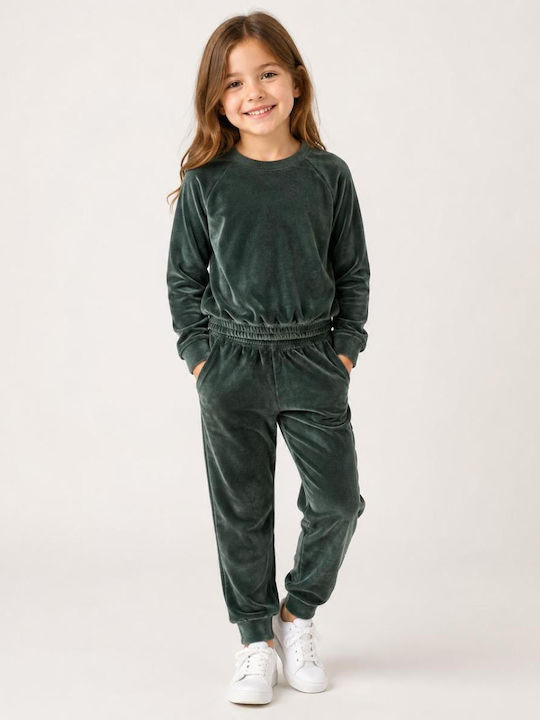 Kids Tracksuit Set With Top Green