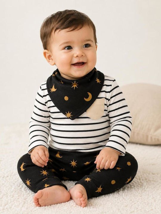 Kids Sweatpants Set Black 3 Pieces
