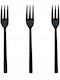 Kulig Set Gabeln Obst/Dessert Inox Schwarze 15cm 3 Stück