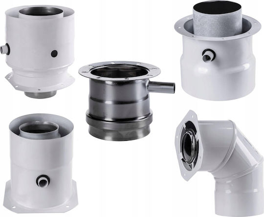 SpiroFlex Kaminrohr Adapter 80/125 Jcm Gerade Inox Weiß Endstücke Messung Junkers Sx-td80/125ajcmb