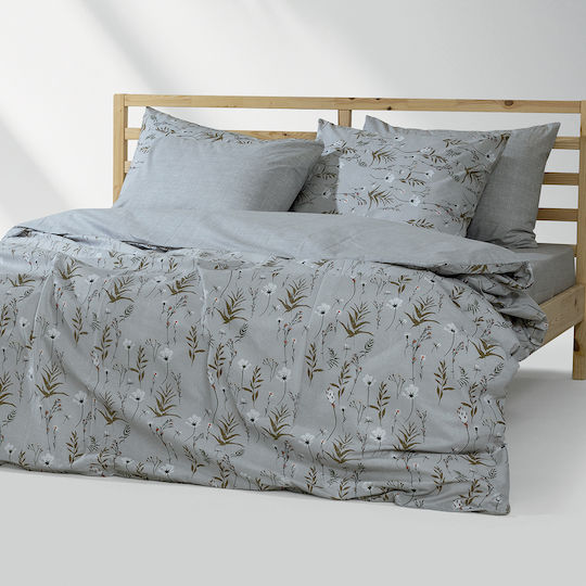 Lino Home Verde Подредба Чаршафи Единични 170x260см Verde Сребрист (3 Бройки)