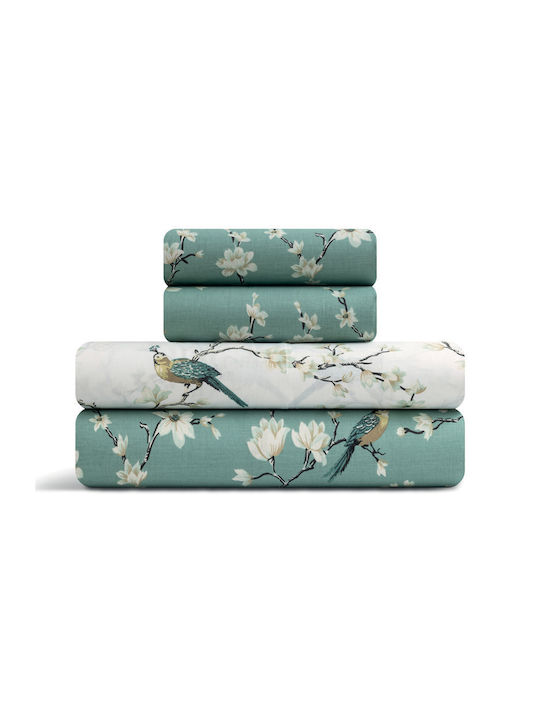 Lino Home Parrots Подредба Чаршафи Кралица с Ел...