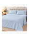 Ehome Set Double Bed Sheets 240x260cm Light Blue 4 Pieces S240-SIEL