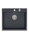 GraniteQ Morgan Drop-In Küchenspüle aus Flüssigem Granit M57xB50cm Schwarze