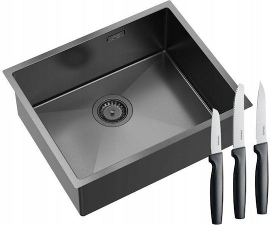 GraniteQ Anthony Unterbau Küchenspüle Inox M54xB44cm Graue