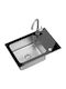 Steiner Hugh 116 Вграден Кухненски Мивка Inox Матиран със Смесител Д64хШ44см Черен