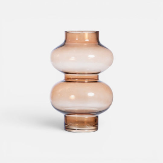 Nef-Nef Homeware Βάζο Γυάλινο Omni Καφέ 12.5xΥ20cm Nef-Nef Homeware Βάζο Γυάλινο Omni Καφέ 12.5xΥ20cm