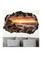 Dreidimensionales Wandsticker Sonnenuntergang am Kap 60x90cm