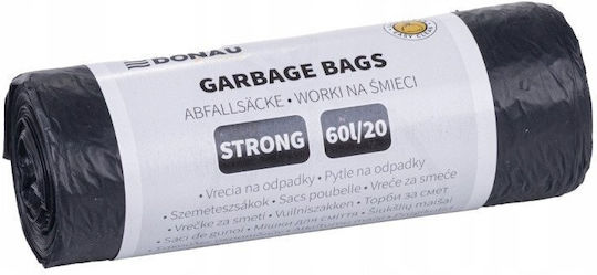 Donau Reinforced Trash Bags Capacity 60lt 70x57cm 20pcs Black