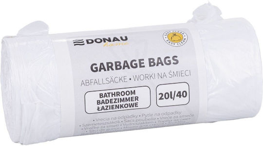 Donau Reinforced Trash Bags Capacity 20lt 40pcs White