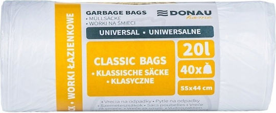 Donau Trash Bags Capacity 20lt 55x44cm 40pcs White