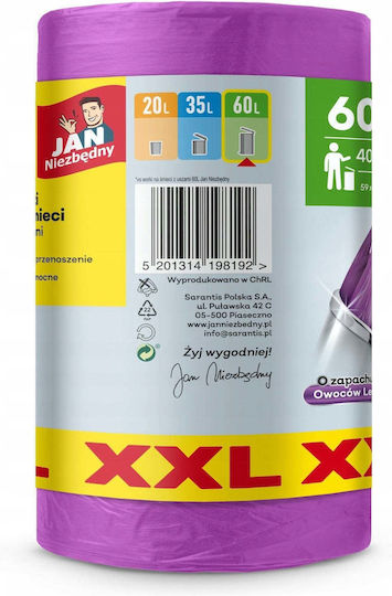 Staples Sacuri De Gunoi Parfumate Rezistente Capacitate 60lt Cu Mânere 70x59cm 40 Bucăți Roz