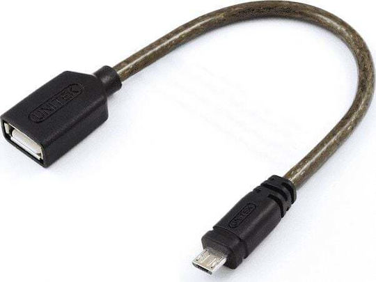 Unitek Reguläres USB 2.0 zu micro USB Kabel Schwarz 0,22m YC438 1 Stück