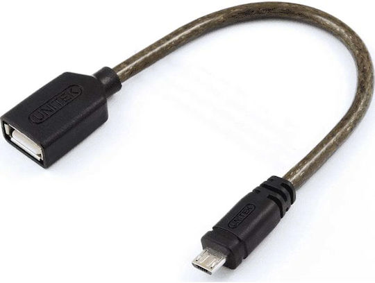 Unitek Reguläres USB 2.0 zu micro USB Kabel Schwarz 0,22m YC438 1 Stück
