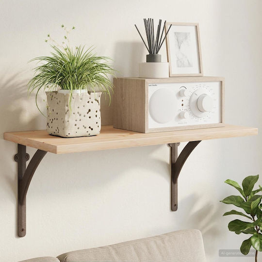 vidaXL Heavy-Duty Shelf Bracket Made of Stainless Steel in Brown Colour 100x100mm 2 Pieces 42038880