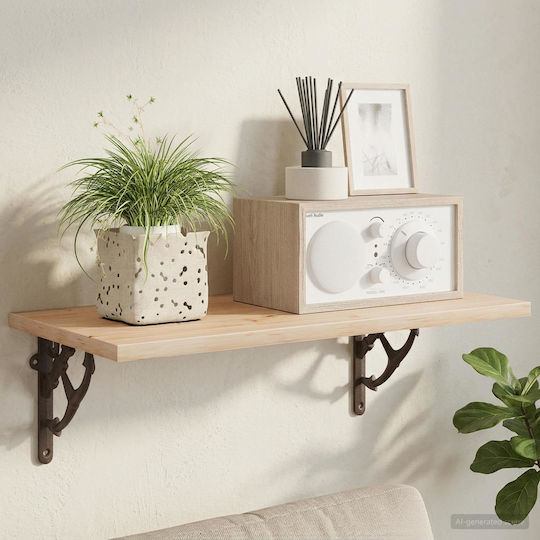 vidaXL Heavy-Duty Shelf Bracket Made of Stainless Steel in Brown Colour 100x100mm 2 Pieces 42038898