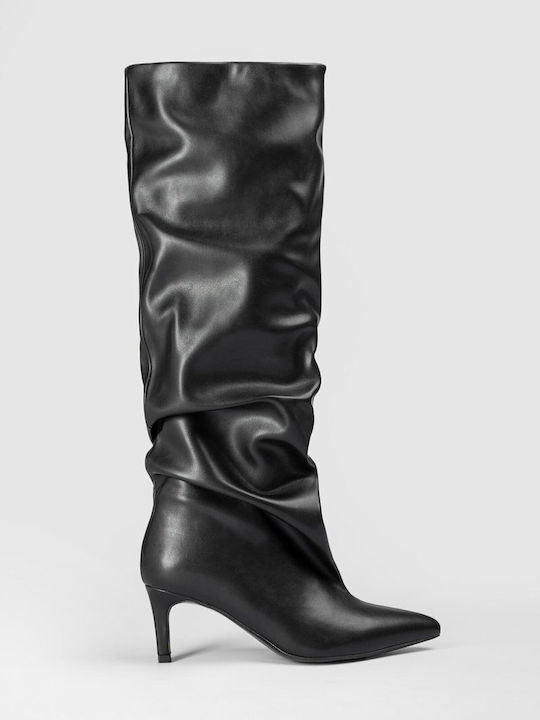 Damenstiefel mit Mittelhohem Absatz Schwarz