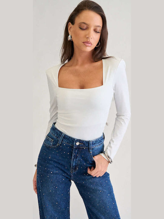 Damen-Bodysuit Mit Quadratischem Halsausschnitt...