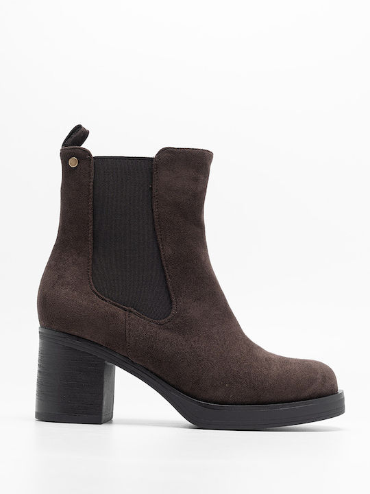 Wildleder Damen Chelsea-Stiefel Braune