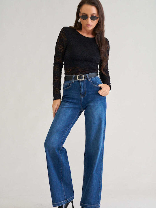 Decoro Damen Jeans Hosen in Breit Bein Stil