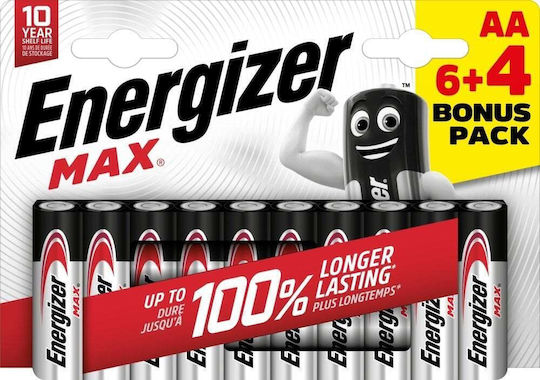 Energizer Max Alkaline-Batterien AA 1,5V 10 Stück