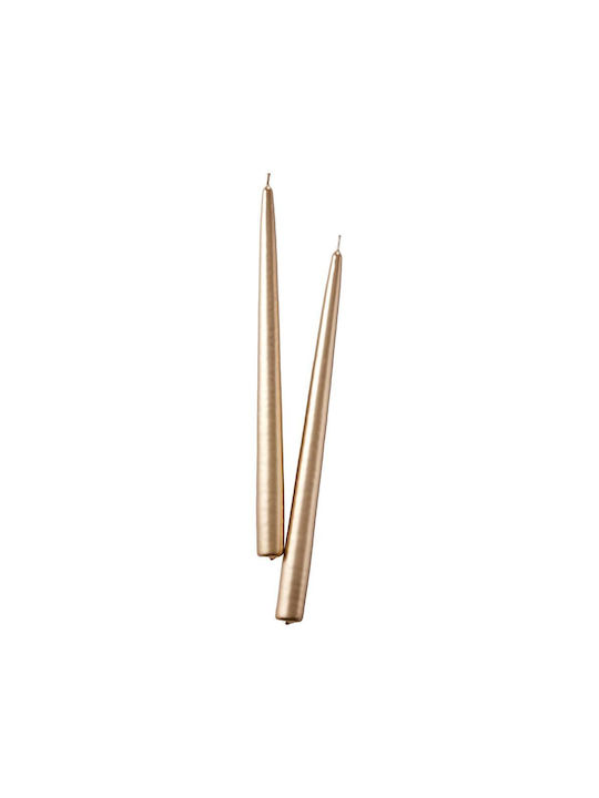 Butlers Dekoratives Kerze Twin Flame Kegel Gold...