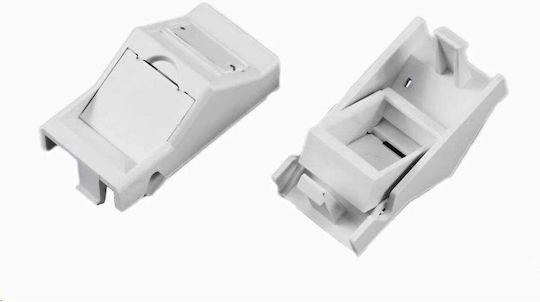 Lexi-net Κενή Μονάδα 1x Rj45 22,5x45 Mm Προστασία Σκόνης Γωνιακή