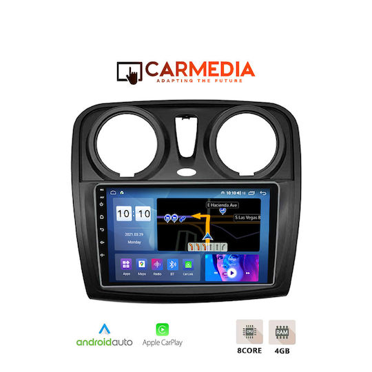 Carmedia Car Audio System for Dacia Dokker 2012-2026 Bluetooth USB WiFi GPS Apple CarPlay Android Auto with 9" Touch Screen