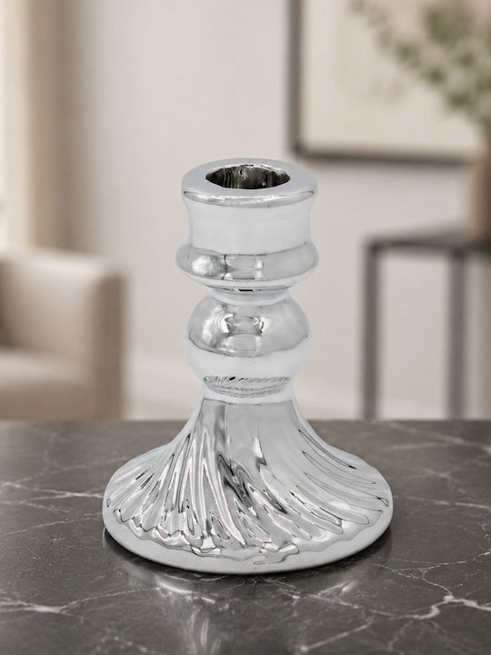 Keskor Kerzenhalter Aus Keramik In Silber Farbe...