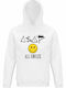 Hoodie Organic Unisex " Asap Rocky All Smiles " White