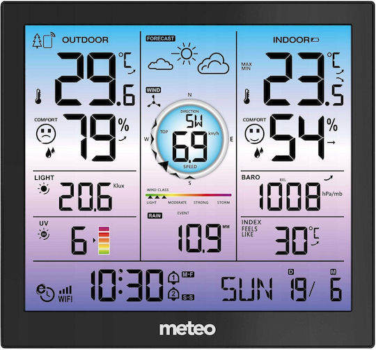 Meteo Stație Meteo Fără Fir Digitală de Masă Neagră