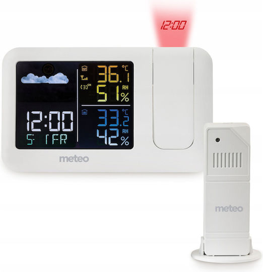 Meteo Kabellose Wetterstation Digital Tischplatte Weiße