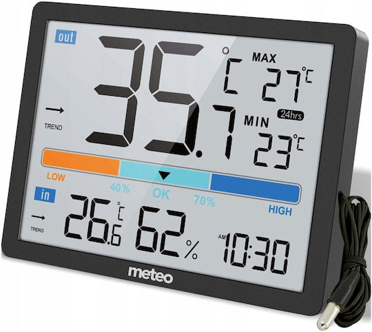 Meteo Meteo Kabellos Wetterstation Digital Tischplatte Schwarz