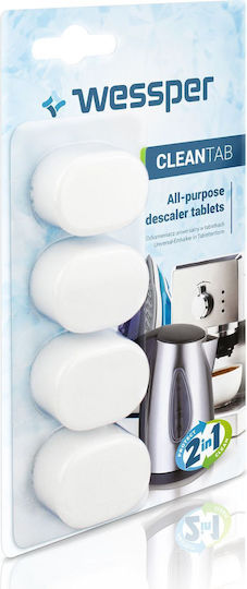 Wessper Cleantab Universal Descaler Coffee Machines Kettles Irons In Tablets