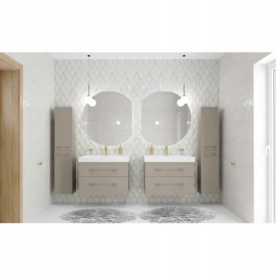 Cersanit Unitate De Mobilier Pentru Baie Cu Lavoar M60xL41.8xÎ54cm Fume Matt